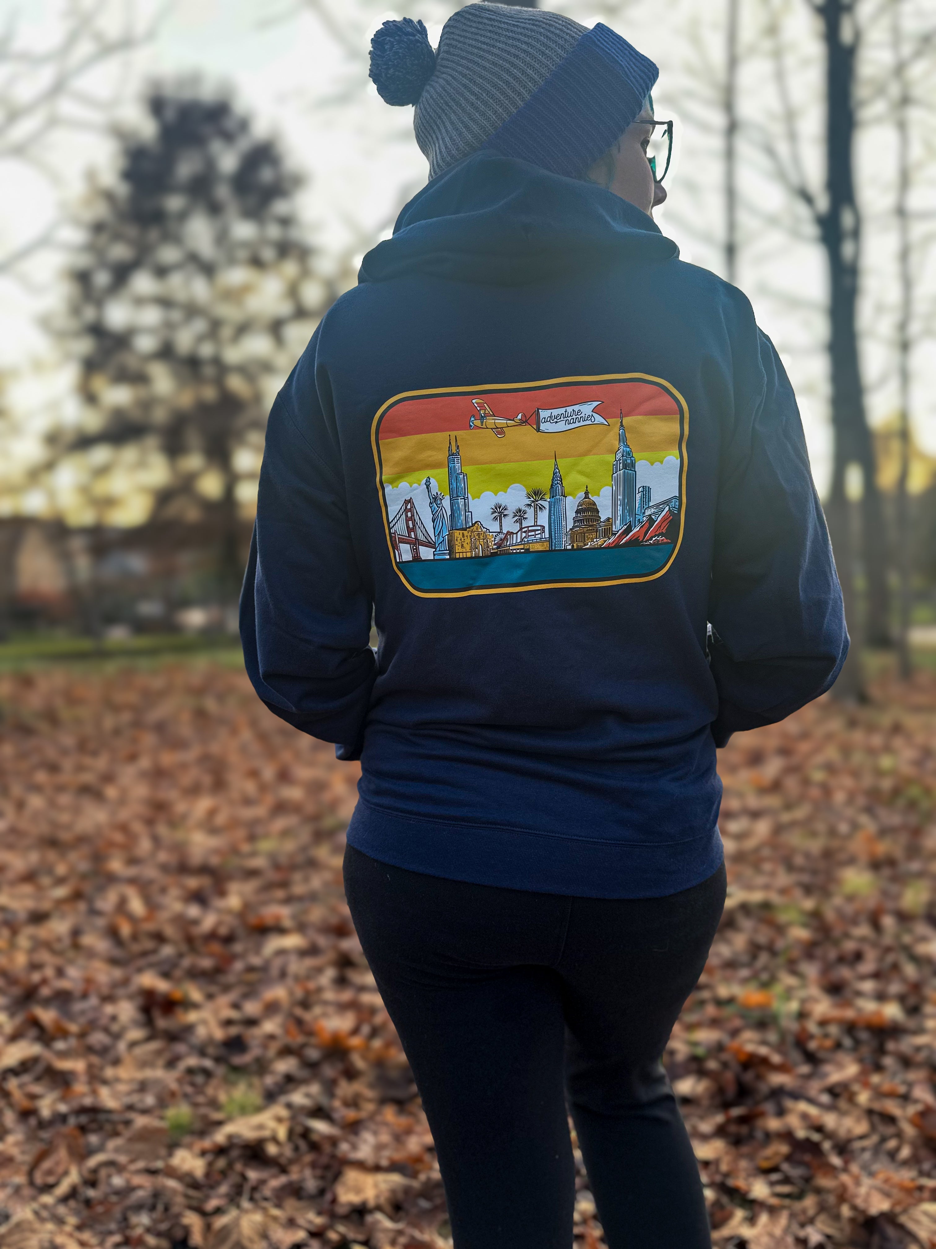 Retro Skyline Zip Up Hoodie