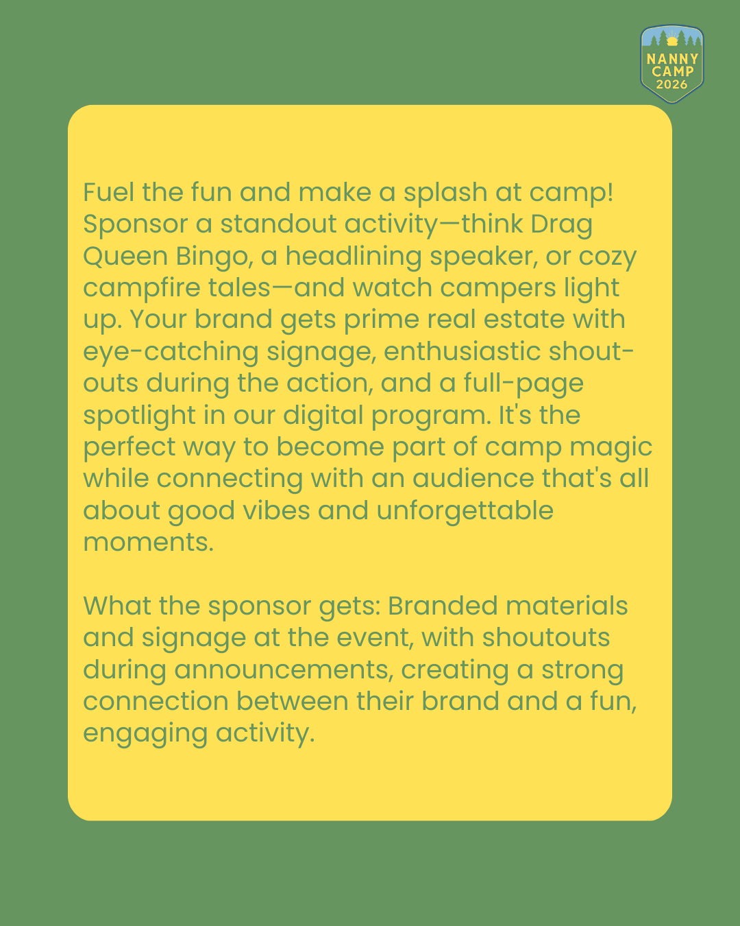 Special Activity Sponsor