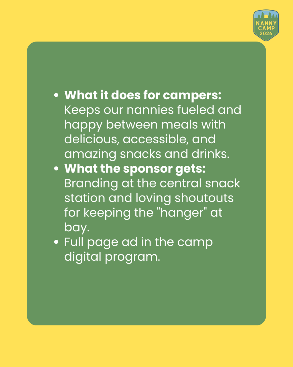 Snack Sponsor